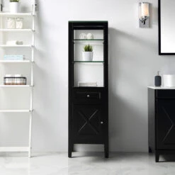 Ove Decors Aspen 18''W X 14"D X 61"H Espresso Linen Cabinet -Alliee Bath And Faucet Shop 6054009 P ALT2 1800x1800