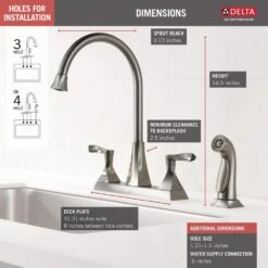 Everly 2-Handle Standard Kitchen Faucet With Spray In Stainless -Alliee Bath And Faucet Shop 64d6b738552c533d829bc3c2f9eafd3a 1800x1800