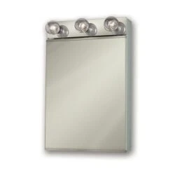 Jensen Styleline II 18-in X 28-in Rectangle Surface Mirrored Medicine Cabinet With Lights
