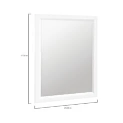 Shaila 24 In. X 31 In. Single Framed Vanity Mirror In White -Alliee Bath And Faucet Shop 65a4cc92fdcf8155c04da863b1c8ecf6 1800x1800