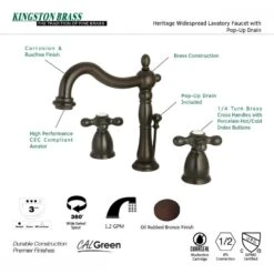 Kingston Brass Georgian Oil-Rubbed Bronze 2-handle Widespread Bathroom Sink Faucet With Drain