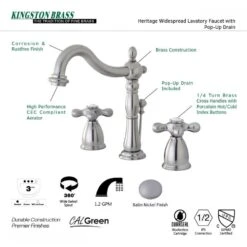 Kingston Brass Georgian Oil-Rubbed Bronze 2-handle Widespread Bathroom Sink Faucet With Drain 10 Kingston Brass Georgian Oil-Rubbed Bronze 2-handle Widespread Bathroom Sink Faucet With Drain -Alliee Bath And Faucet Shop 663370265662 08876103 1800x1800