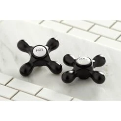 Kingston Brass Georgian Matte Black 2-handle Widespread Bathroom Sink Faucet With Drain