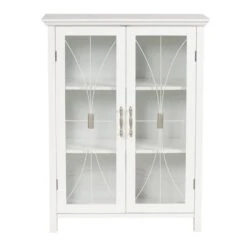 Elegant Home Fashions Delaney 26-in W X 34.25-in H X 12.5-in D White MDF Freestanding Linen Cabinet -Alliee Bath And Faucet Shop 674278007957xl 1800x1800