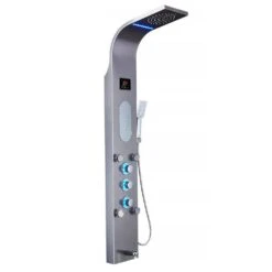 55 In. 5-Jet Shower Panel System With LED Rainfall Mist Shower Head Hand Shower Wand And Tub Spout In Brushed Nickel