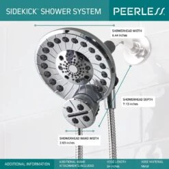 SideKick Two-in-One 5-Spray Dual Showerhead And Handheld Showerhead With Pause In Chrome -Alliee Bath And Faucet Shop 69a7f7bd58fea59039f8a8cf842002b6 1800x1800