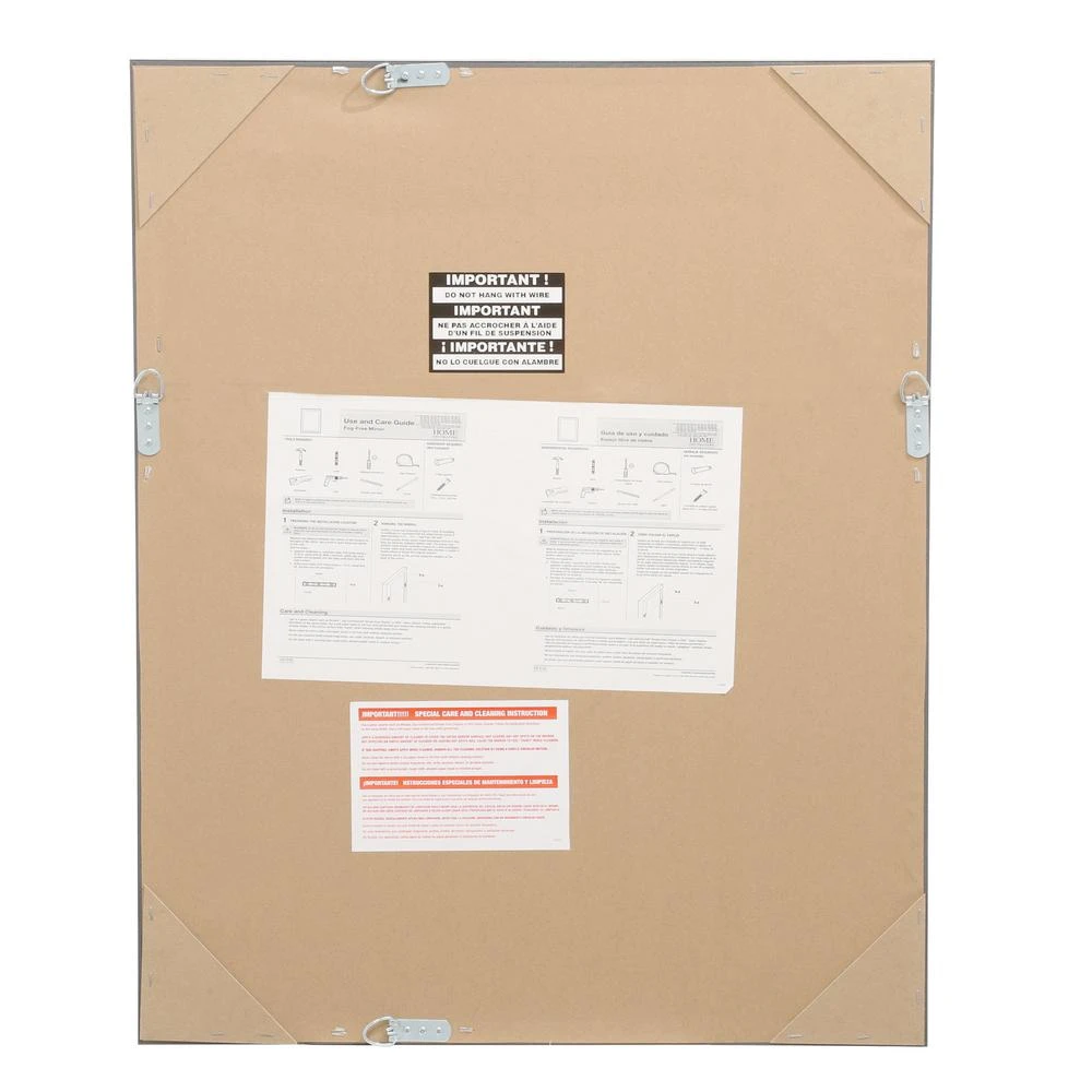 23 In. W X 29 In. H Framed Rectangular Anti-Fog Bathroom Vanity Mirror In Pewter And Espresso Finish 5 23 In. W X 29 In. H Framed Rectangular Anti-Fog Bathroom Vanity Mirror In Pewter And Espresso Finish - Image 3