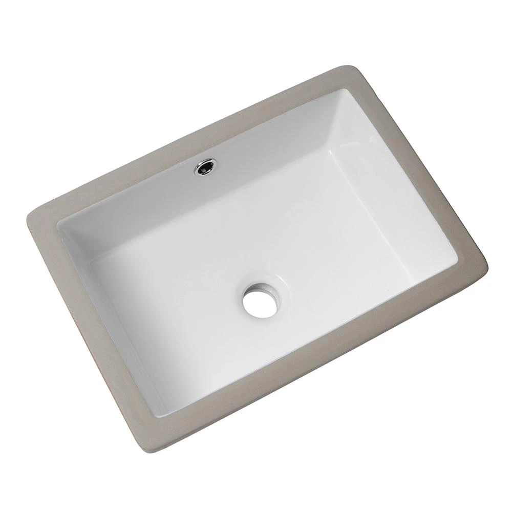 Boyel Living 17 In. X 12 In. Rectangle Undermount Bathroom Vessel Sink White 5 Boyel Living 17 In. X 12 In. Rectangle Undermount Bathroom Vessel Sink White - Image 3