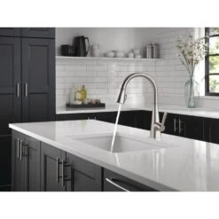 Lenta Single-Handle Pull-Down Sprayer Kitchen Faucet With ShieldSpray Technology SpotShield Stainless -Alliee Bath And Faucet Shop 6e0e398c300b3742e4d3d2c5a1821760 1800x1800