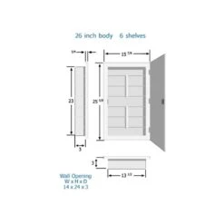 Spacecab 16 In. W X 26 In. H Frameless Recessed Medicine Cabinet With 6-Shelves And Polished Edge Mirror -Alliee Bath And Faucet Shop 6f51bb3797c3220a46732c1193374c08 1800x1800