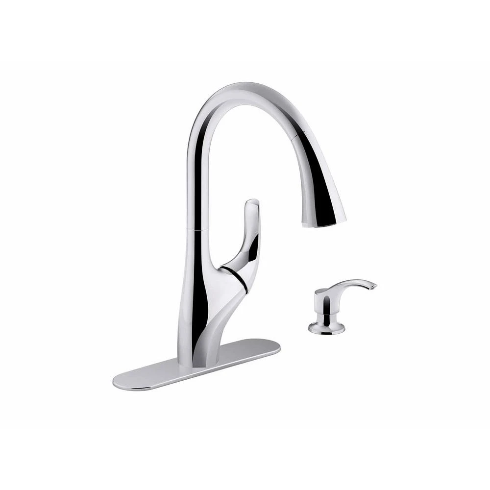Trielle Single-Handle Pull-Down Sprayer Kitchen Faucet In Chrome 3 Trielle Single-Handle Pull-Down Sprayer Kitchen Faucet In Chrome