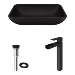 VIGO Sottile Glass Vessel Bathroom Sink In Black With Amada Faucet In Matte Black -Alliee Bath And Faucet Shop 707cef7ac00dbf8182e2c0f36af35482 a96c386a a3ae 406b b579 6301cea6e08d 1800x1800