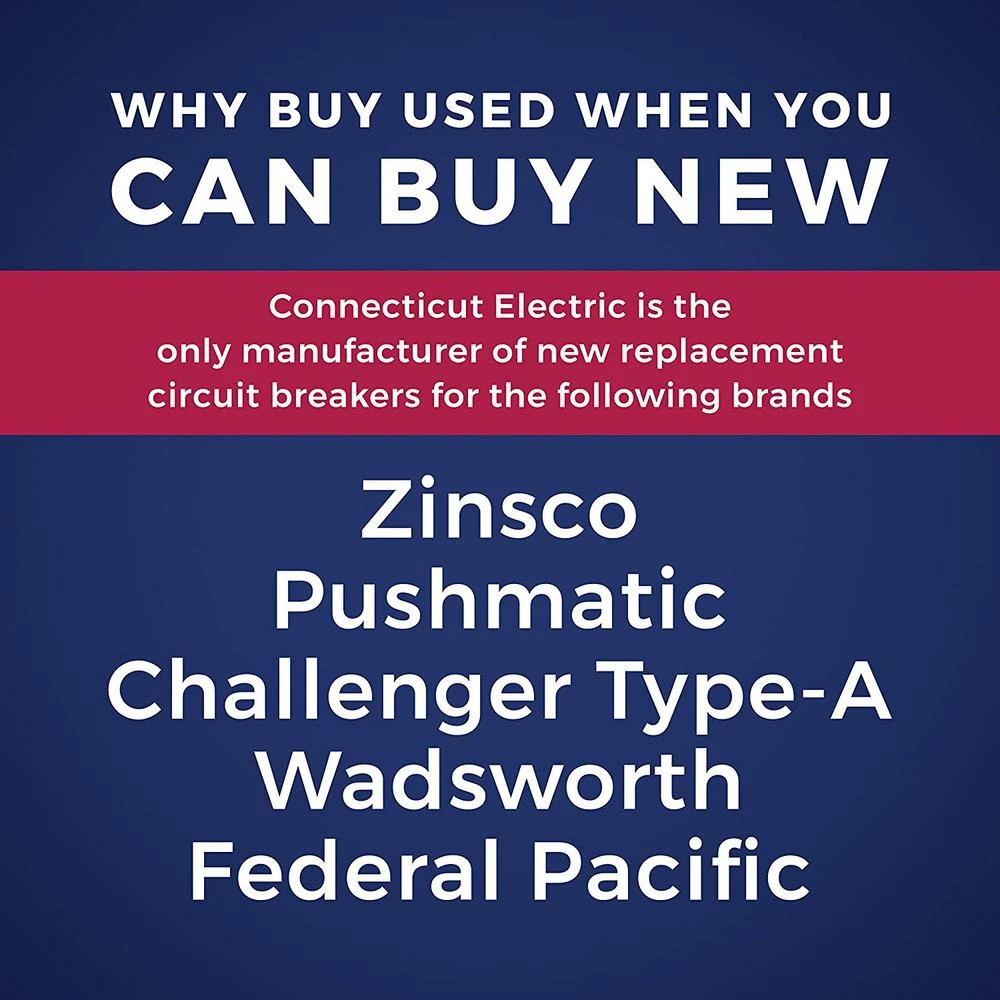 New VPKUBIZ Thin 50 Amp 3/4 In. 2-Pole Zinsco RC3850 Replacement Circuit Breaker 4 New VPKUBIZ Thin 50 Amp 3/4 In. 2-Pole Zinsco RC3850 Replacement Circuit Breaker - Image 2