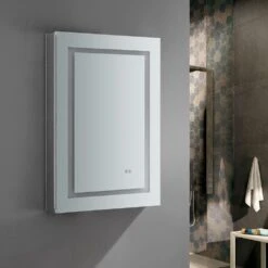 Spazio 24 In. W X 36 In. H Recessed Or Surface Mount Medicine Cabinet With LED Lighting, Mirror Defogger And Left Hinge -Alliee Bath And Faucet Shop 716dfc082047932904a67eb7e7841032 1800x1800