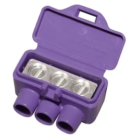 Alumiconn 3-Port Al/Cu 10-Pack Purple Al/Cu Wire Connectors 3 Alumiconn 3-Port Al/Cu 10-Pack Purple Al/Cu Wire Connectors