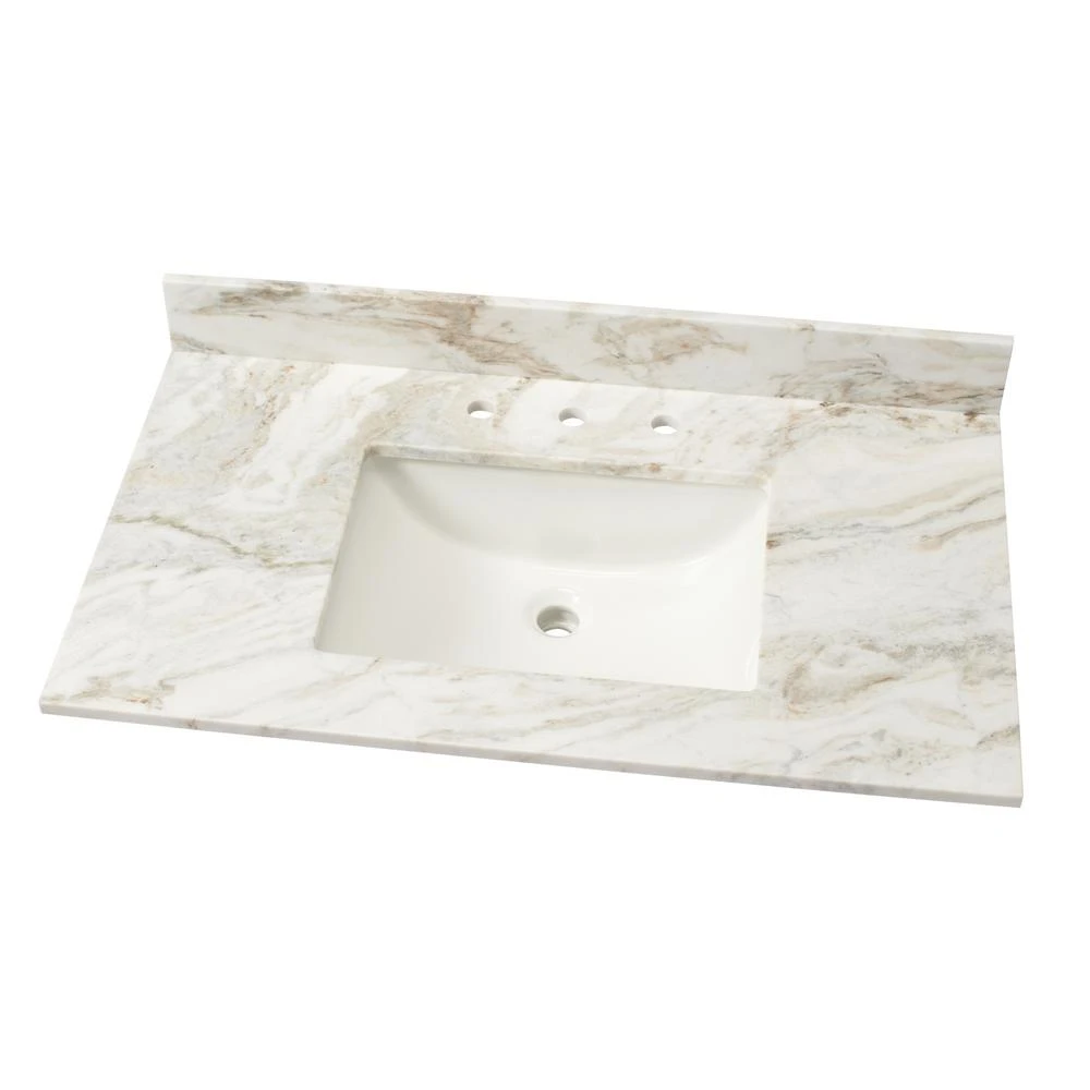 49 In. W Marble Vanity Top In Arabescato Venato 14 49 In. W Marble Vanity Top In Arabescato Venato - Image 12