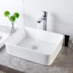 LORDEAR 19 In. X 15 In. Modern Bathroom Rectangle Above In White Porcelain Ceramic Vessel Vanity Sink Art Basin -Alliee Bath And Faucet Shop 763714675b1a4dcc9d8c066cf74cf55d 1800x1800