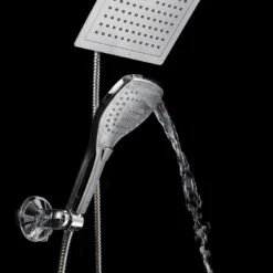 DreamSpa Dream Spa Chrome 4-Spray Rain Dual Shower Head 2.5-GPM (9.5-LPM) -Alliee Bath And Faucet Shop 786696016845 08868869 1800x1800