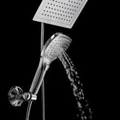 DreamSpa Dream Spa Chrome 4-Spray Rain Dual Shower Head 2.5-GPM (9.5-LPM) -Alliee Bath And Faucet Shop 786696016845 08868870 1800x1800