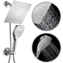 DreamSpa Dream Spa Chrome 4-Spray Rain Dual Shower Head 2.5-GPM (9.5-LPM) -Alliee Bath And Faucet Shop 786696016845 10609029 1800x1800