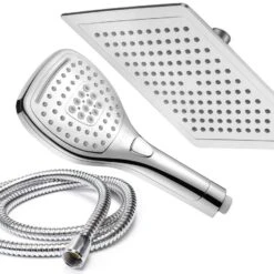 DreamSpa Dream Spa Chrome 4-Spray Rain Dual Shower Head 2.5-GPM (9.5-LPM) -Alliee Bath And Faucet Shop 786696016845 10609031 1800x1800