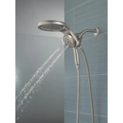 HydroRain Two-in-One 5-Spray 6 In. Dual Wall Mount Fixed And Handheld H2Okinetic Shower Head In Stainless 31 HydroRain Two-in-One 5-Spray 6 In. Dual Wall Mount Fixed And Handheld H2Okinetic Shower Head In Stainless -Alliee Bath And Faucet Shop 78efd7c5a90565a4ae0ec124f36fc573 1800x1800