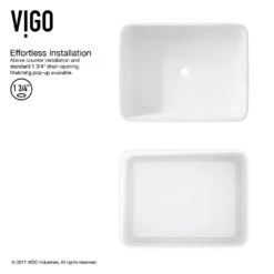 VIGO Jasmine Handmade Matte Stone Rectangle Vessel Bathroom Sink In Matte White -Alliee Bath And Faucet Shop 79d63dc40a43391179dc8d61520299e7 1800x1800
