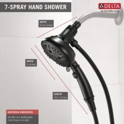 SureDock 7-Spray 5 In. Single Wall Mount Handheld H2Okinetic Shower Head In Matte Black -Alliee Bath And Faucet Shop 7b4d7e9861416cd0490cf0593ffa890f 1800x1800