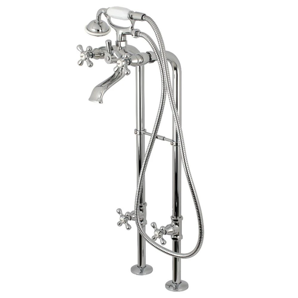Traditional 3-Handle Claw Foot Freestanding Tub Faucet With Handshower Combo Set In Chrome 3 Traditional 3-Handle Claw Foot Freestanding Tub Faucet With Handshower Combo Set In Chrome