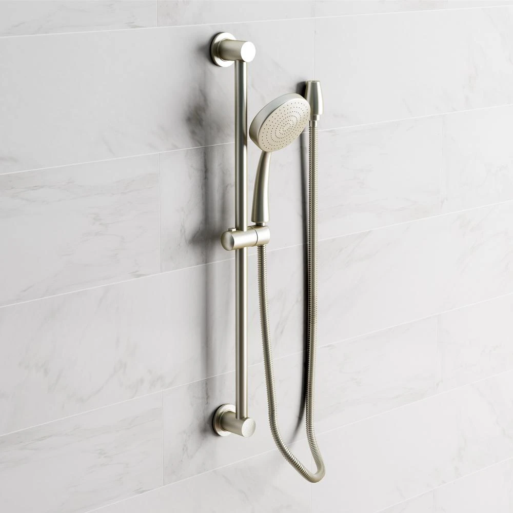 1-Spray Eco-Performance 4 In. Hand Shower With Slide Bar In Brushed Nickel 4 1-Spray Eco-Performance 4 In. Hand Shower With Slide Bar In Brushed Nickel - Image 2