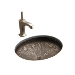KOHLER Lilies Lore Vitreous China Undermount Bathroom Sink In Cast Bronze With Medium Patina -Alliee Bath And Faucet Shop 804a6f7c8ea31eaee4beb614d873f2a5 1800x1800