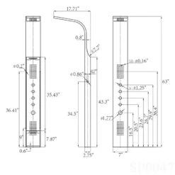 AKDY 63-in Brush Stainless Steel 2-Spray Shower Panel System (Valve Included) -Alliee Bath And Faucet Shop 810764025825 10485873 1800x1800