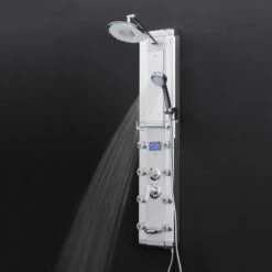 AKDY 51-in Chrome Silver 8-Spray Shower Panel System (Valve Included) -Alliee Bath And Faucet Shop 810764026037 10486231 1800x1800