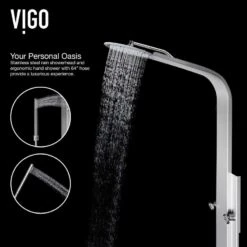 VIGO Mateo Stainless Steel 6-Spray Shower Panel System (Valve Included) -Alliee Bath And Faucet Shop 816686013247 07782946 1800x1800