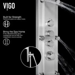 VIGO Mateo Stainless Steel 6-Spray Shower Panel System (Valve Included) -Alliee Bath And Faucet Shop 816686013247 10409798 1800x1800