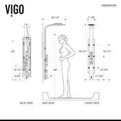 VIGO Mateo Stainless Steel 6-Spray Shower Panel System (Valve Included) -Alliee Bath And Faucet Shop 816686013247 11681910 1800x1800