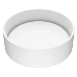VIGO Anvil Round Vessel Bathroom Sink In White Matte StoneTM