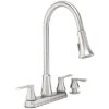 Project Source Stainless Steel 2-Handle Deck Mount Pull-Down Handle/Lever Commercial/Residential Kitchen Faucet (Deck Plate Included) -Alliee Bath And Faucet Shop 820633951209 1800x1800