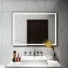 48 In. X 36 In. LED Lighted Single Frameless Bathroom Mirror