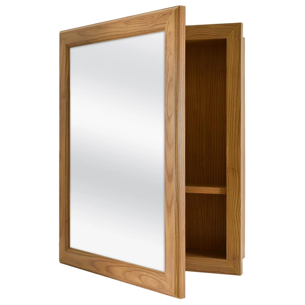 15-1/8 In. W X 19-1/4 In. H Framed Recessed Or Surface-Mount Bathroom Medicine Cabinet In Oak 6 15-1/8 In. W X 19-1/4 In. H Framed Recessed Or Surface-Mount Bathroom Medicine Cabinet In Oak - Image 4