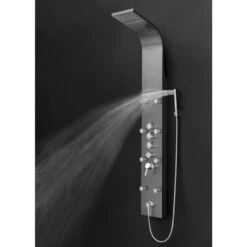 65 In. 8-Jet Shower Panel System In Space Gray Brushed Stainless Steel With Rainfall Waterfall Shower Head And Wand -Alliee Bath And Faucet Shop 847827f1d9887506c7e52212c49ec3d7 1800x1800