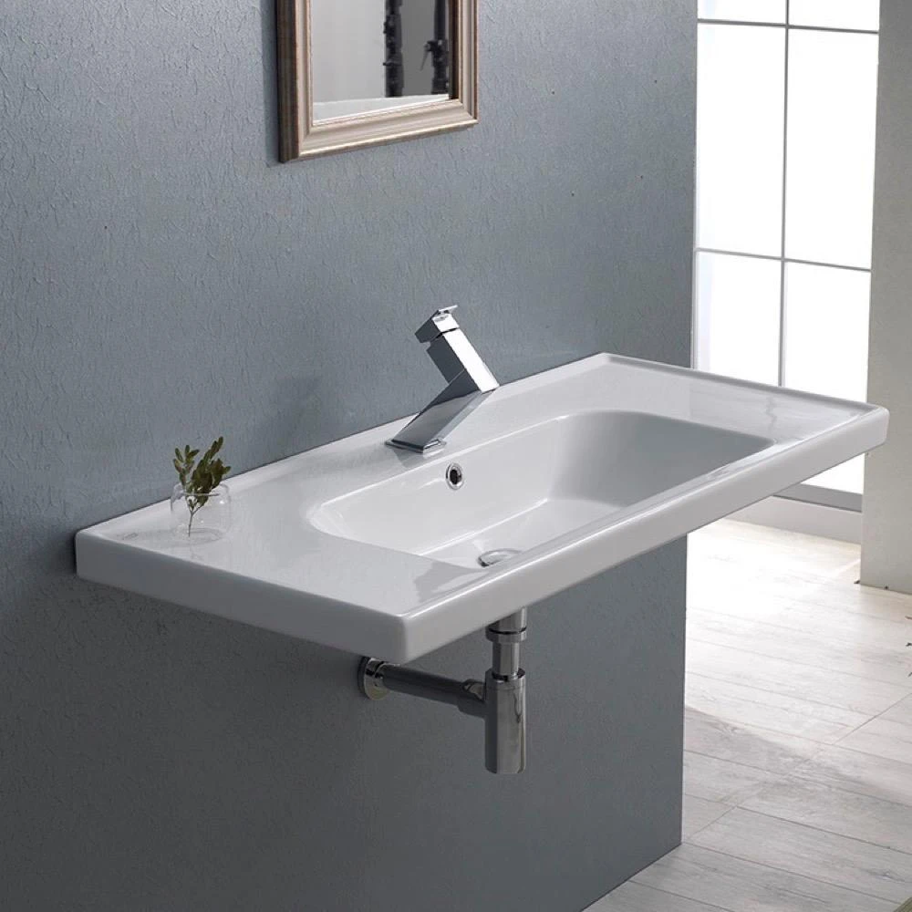 Nameeks Frame Wall Mounted Bathroom Sink In White 4 Nameeks Frame Wall Mounted Bathroom Sink In White - Image 2
