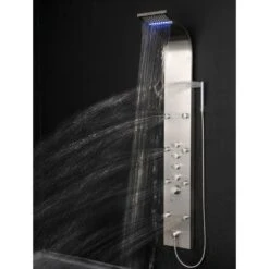 63 In. 8-Jet Shower Panel System In Stainless Steel With Rainfall Waterfall LED Shower Head And Hand Shower Wand 17 63 In. 8-Jet Shower Panel System In Stainless Steel With Rainfall Waterfall LED Shower Head And Hand Shower Wand -Alliee Bath And Faucet Shop 86ad6c389829dccb26e27df810fd991b 1800x1800