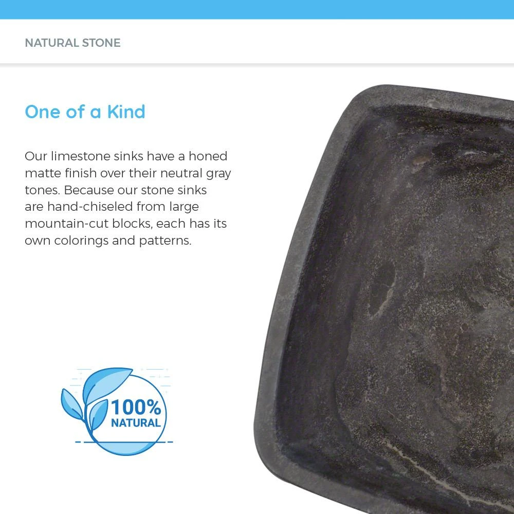 MR Direct Stone Vessel Sink In Gray Limestone 6 MR Direct Stone Vessel Sink In Gray Limestone - Image 4