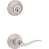 Kwikset Tustin Satin Nickel Smartkey Single-Cylinder Deadbolt Universal Keyed Entry Door Handle Combo Pack (1 Handle And 1 Deadbolt) -Alliee Bath And Faucet Shop 883351049092 1800x1800