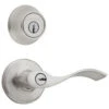 Kwikset Balboa Satin Nickel Single-Cylinder Deadbolt Universal Keyed Entry Door Handle Combo Pack (1 Handle And 1 Deadbolt) -Alliee Bath And Faucet Shop 883351276542 1800x1800
