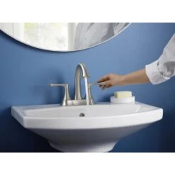 KOHLER Lilyfield Brushed Nickel 2-Handle 4-in Centerset WaterSense Bathroom Sink Faucet With Drain -Alliee Bath And Faucet Shop 885612574589 08393774 1800x1800