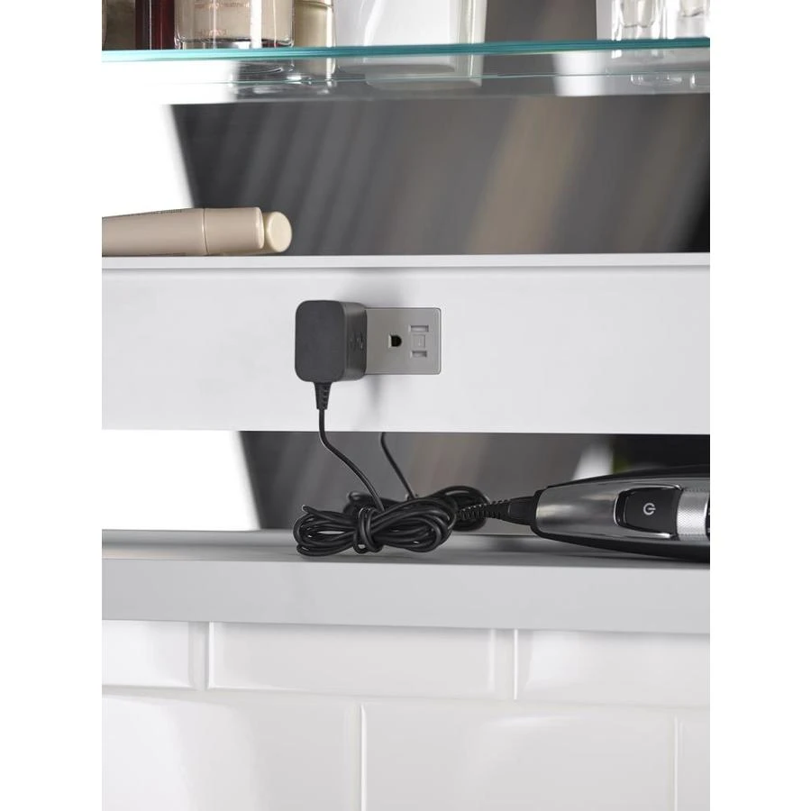 KOHLER Verdera 34-in X 30-in Rectangle Surface/Recessed Mirrored Medicine Cabinet With Outlet And Lights 9 KOHLER Verdera 34-in X 30-in Rectangle Surface/Recessed Mirrored Medicine Cabinet With Outlet And Lights - Image 7