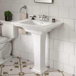 American Standard Town Square S 4 In. Faucet Hole Pedestal Sink Top Only In White 13 American Standard Town Square S 4 In. Faucet Hole Pedestal Sink Top Only In White -Alliee Bath And Faucet Shop 8872d7768b7bb1fdf038fdd9294dd669 1800x1800