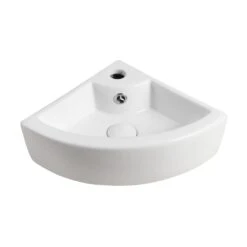 Elanti Wall-Mounted Corner Bathroom Sink In White -Alliee Bath And Faucet Shop 8a89936ef3808fda1167e7ccecefb644 1800x1800